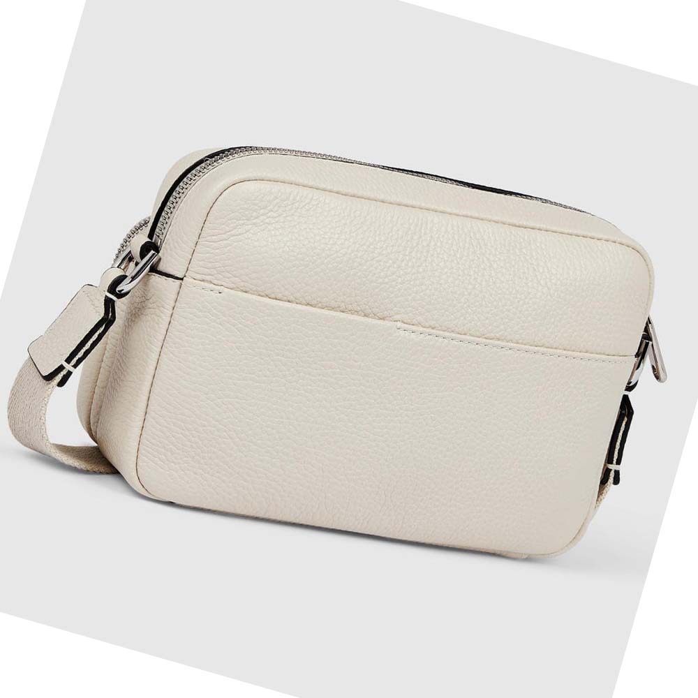 Men's Ecco Textureblock Camera Shoulder Bags White | SG 789RVD